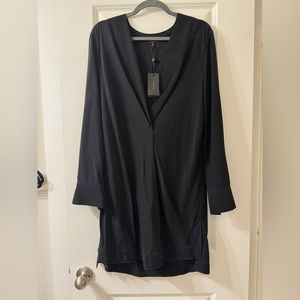 Rag and Bone Shirt Dress - black and blue stitching — medium